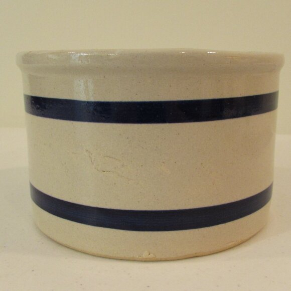 Vintage Roseville Blue Stripe Stone Crock #303-B - Picture 1 of 11